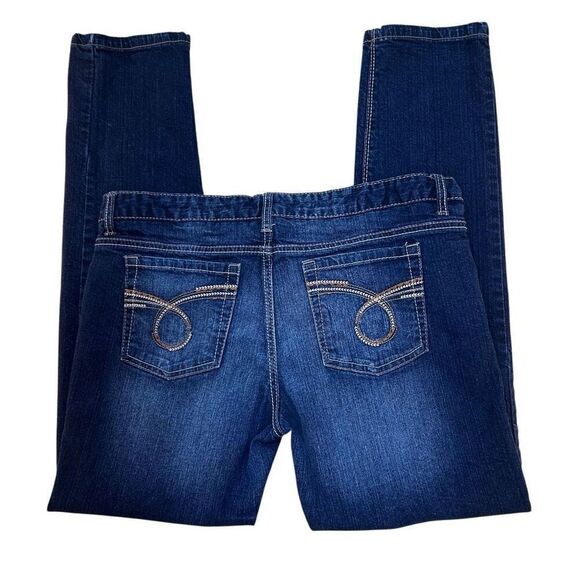 RUE21 Denim Jeans Women's Size 13/14 Blue Dark Wash Mid-rise Skinny Stretch - Picture 10 of 15